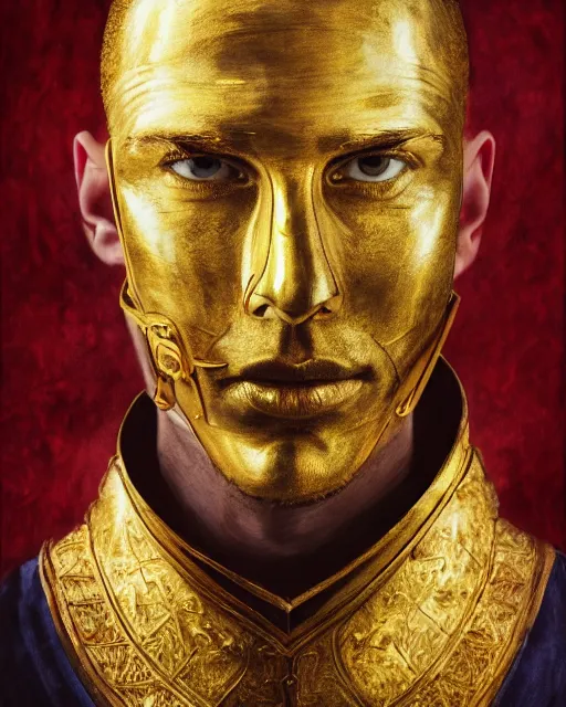 Prompt: watercolor painting portrait of man with a golden mask, photorealistic, shaded, cinematic lighting, high production value, intricate details, high resolution, hdr, high definition, masterpiece, realistic, ultrarealistic, highly detailed, hd, sharp focus, non blurry, sharp, smooth