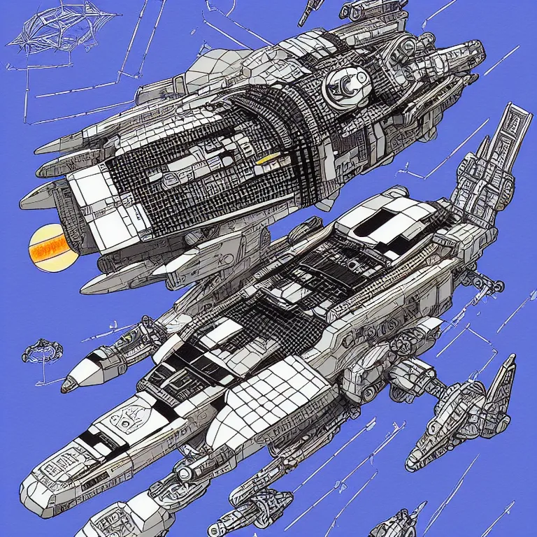 Image similar to highly detailed spaceship by tetsuro kimura