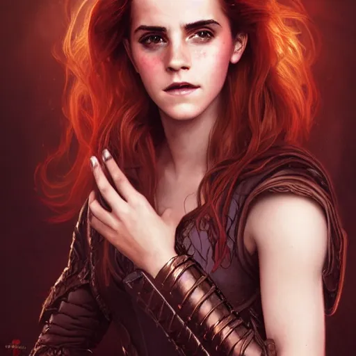a beautiful portrait of emma watson as a red haired | Stable Diffusion |  OpenArt