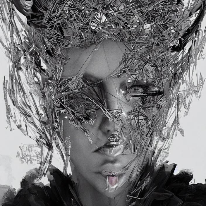 Image similar to portrait of Charlize Theron at Burning Man. intricate abstract. intricate artwork. by Tooth Wu, wlop, beeple, dan mumford. octane render, trending on artstation, greg rutkowski very coherent symmetrical artwork. cinematic, hyper realism, high detail, octane render, 8k, iridescent accents