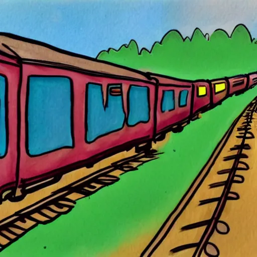 Prompt: self - drawing train