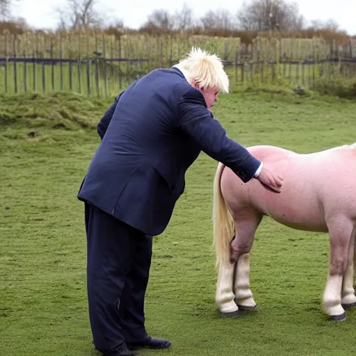 Image similar to Boris Johnson smacks a pony