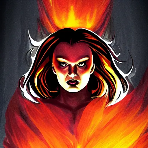 Image similar to dark Phoenix, horror style, dark lighting, high detail