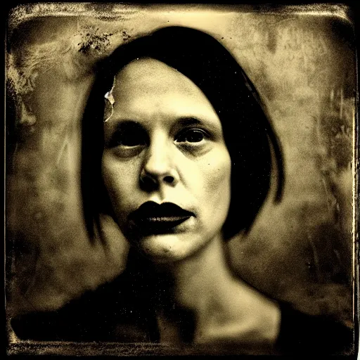 Image similar to An abstract wet-collodion portrait