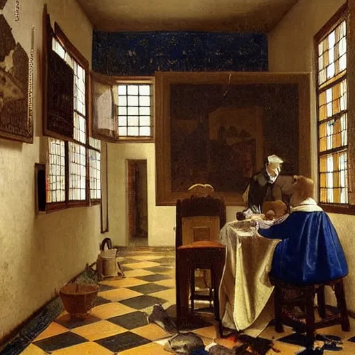 Image similar to a small town, johannes vermeer, ultra detailed, cinematic ultra details