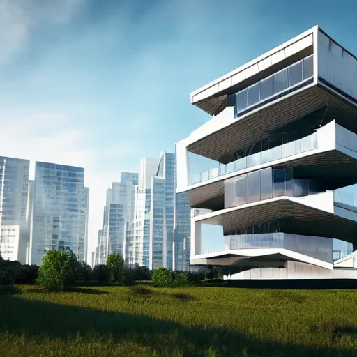 Image similar to modern buildings made out of bones, photorealistic 4 k image, landscape picture