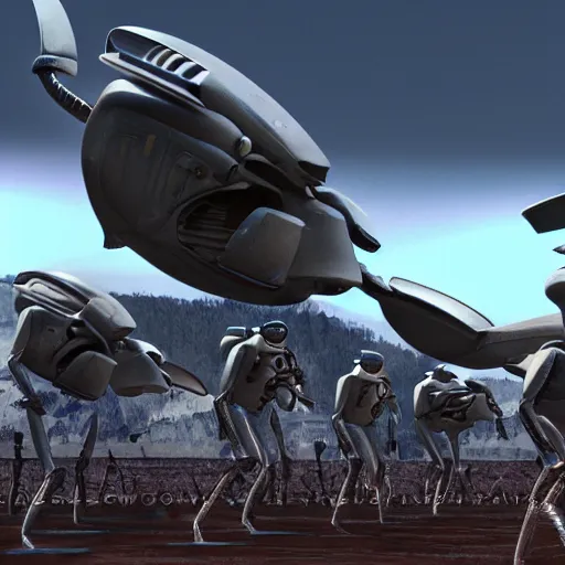 Image similar to starship troopers reimagined as a pixar film, 3 d render, cinematic