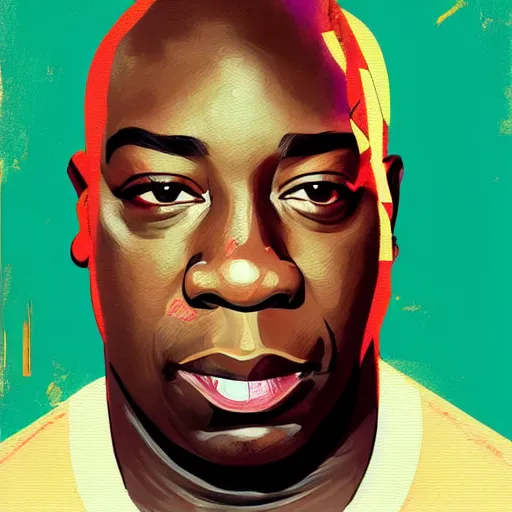 Image similar to young michael clarke duncan, profile picture by sachin teng, asymmetrical, organic painting, matte painting, geometric shapes, hard edges, graffiti, street art : 2 by sachin teng : 4