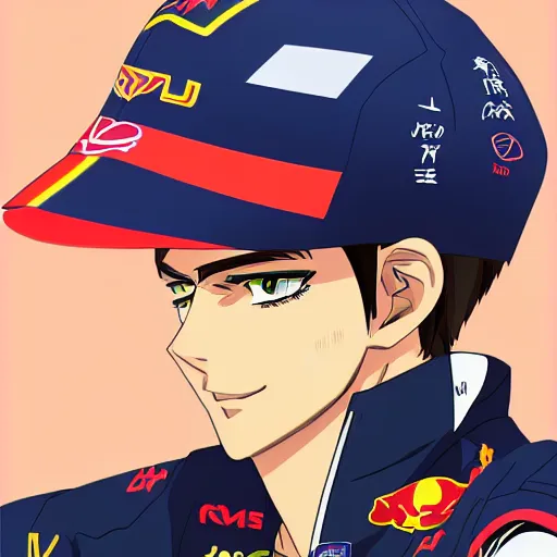 Prompt: Max Verstappen as an anime character, 8k detailed, trending on artstation