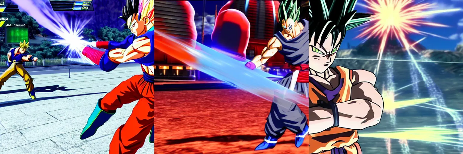 Prompt: Kiryu Kazuma in battle stance, screenshot from Dragon Ball Xenoverse
