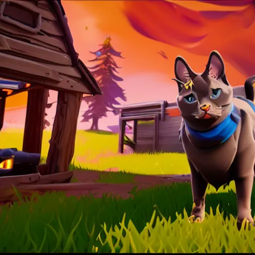 Image similar to a cat in Fortnite creative