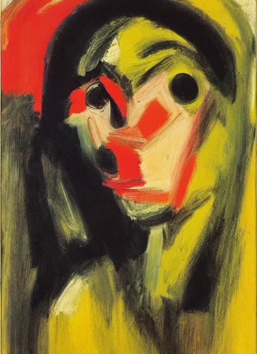 Prompt: willem de kooning painting, portrait of a girl