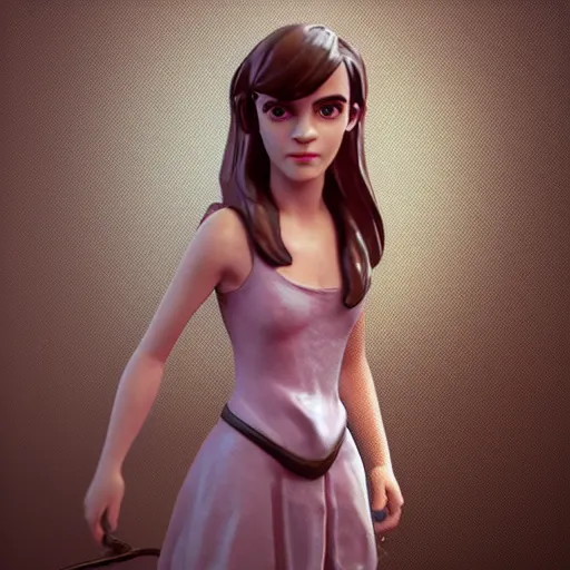 Prompt: plastic toy cute figurine of emma watson, blender, unreal engine, concept art, octane render, highly detailed, smooth, sharp focus