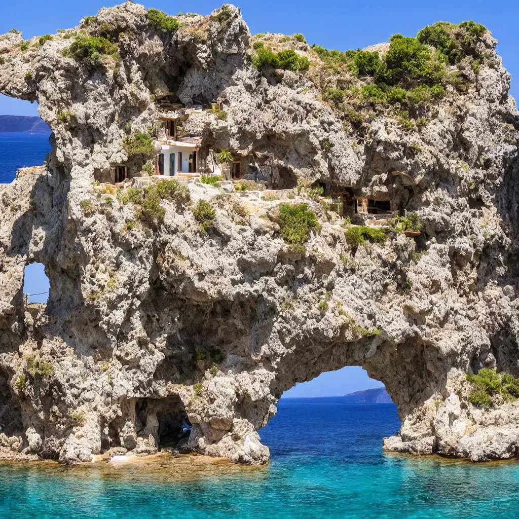 Image similar to greek island cave airbnb most popular