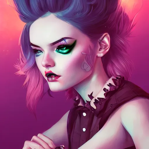 Image similar to a portrait of a beautiful punkrock girl, art by lois van baarle and loish and ross tran and rossdraws and sam yang and samdoesarts and artgerm and saruei, digital art, highly detailed, intricate, sharp focus, Trending on Artstation HQ, deviantart, unreal engine 5, 4K UHD image