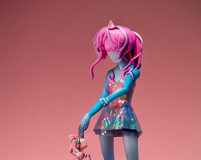 Image similar to james jean isolated magical girl vinyl figure, figure photography, holographic undertones, anime stylized, glitter accents on figure high detail, ethereal lighting sigma 8 5 mm f _ 8