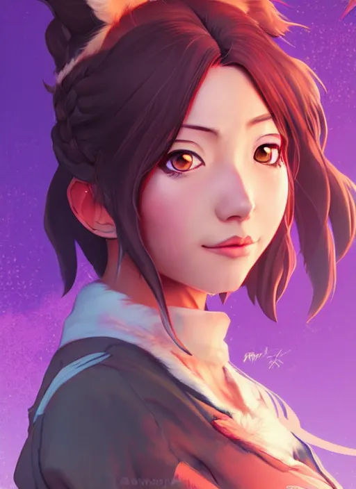 Image similar to Belle the Beast Princess in apex legends as an anime character digital illustration portrait design by Ross Tran, artgerm detailed, soft lighting