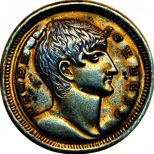 Image similar to antique roman Ethereum coin photo