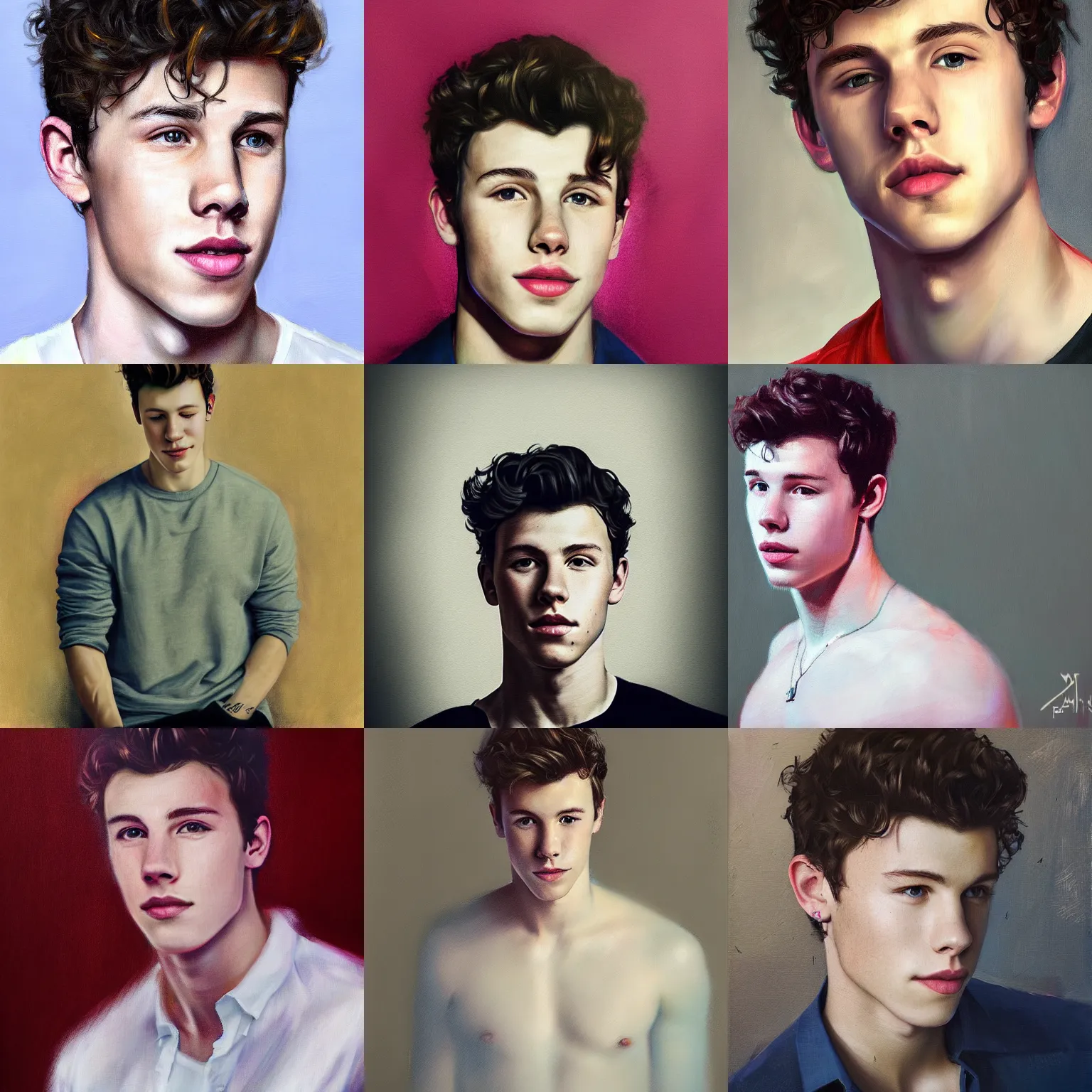 Prompt: portrait of shawn mendes by wlop,