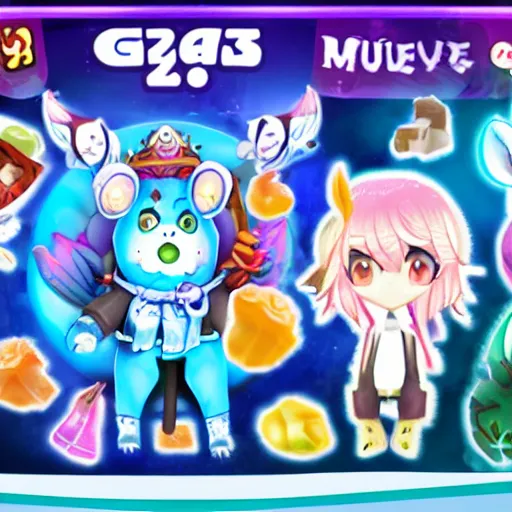 Image similar to mystery creatures from a mobile gacha game
