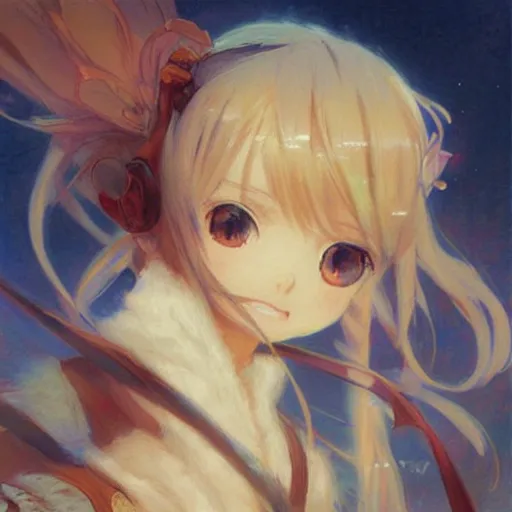 Prompt: cute anime girl portraits, chibi art, anime, painting by gaston bussiere, craig mullins, j. c. leyendecker