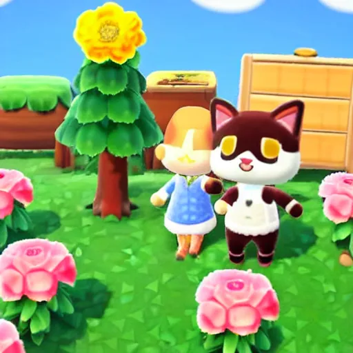 Prompt: a cute kitten in animal crossing