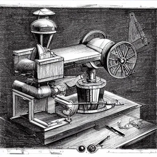 Image similar to various sketches of a mechanical coffee grinder in the style of leonardo da vinci, ultra detailed, scribbles, technical drawing, engineering blueprints