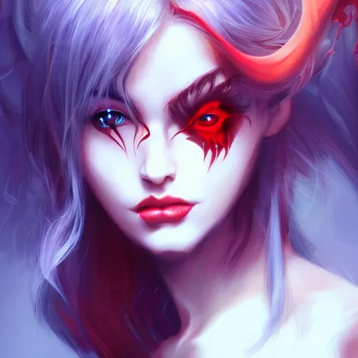 Image similar to very beautiful demon girl, artgerm, artstation, 4 k,