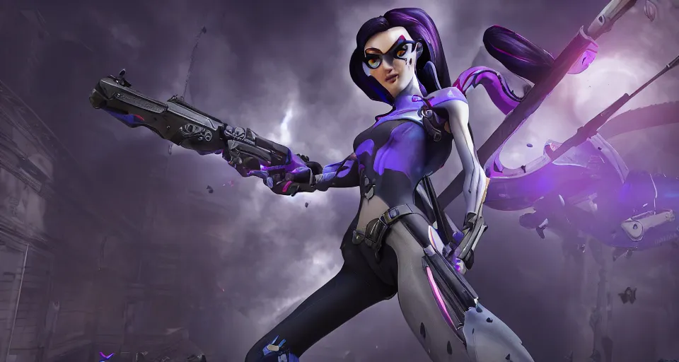 Image similar to widowmaker, overwatch, 4 k, screenshot, high detailed