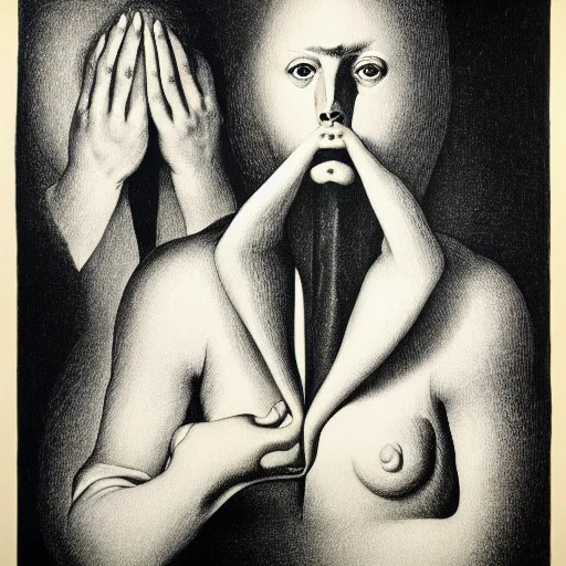 Image similar to lithography on paper secret artefact conceptual figurative post - morden monumental dynamic portrait by goya and escher and hogarth, inspired by magritte, illusion surreal art, highly conceptual figurative art, intricate detailed illustration, controversial poster art, polish poster art, geometrical drawings, no blur