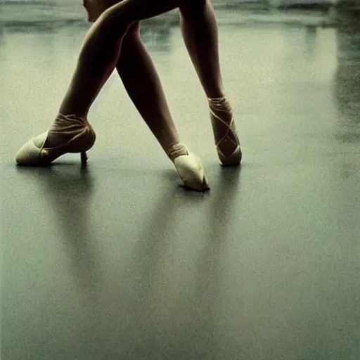 Prompt: portrait of a ballerina, dancing in the rain, cinematic light and reflections, beautiful dreamy lighting, by annie leibovitz,