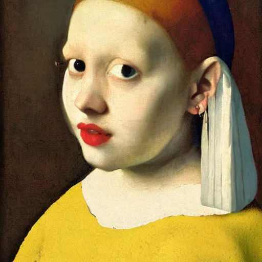 Image similar to the girl with the oyster earring by johannes vermeer