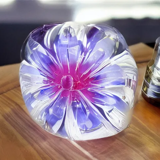 Prompt: crystal emanation flower, hyper-realistic, ultradetailed