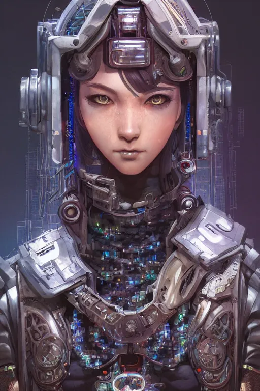 Prompt: Portrait of a cyberpunk cyborg , D&D, sci fi fantasy, intricate, richly detailed colored , art by Range Murata, highly detailed, 3d, octane render, bright colors, digital painting, trending on artstation, sharp focus, illustration style of Stanley Artgerm,