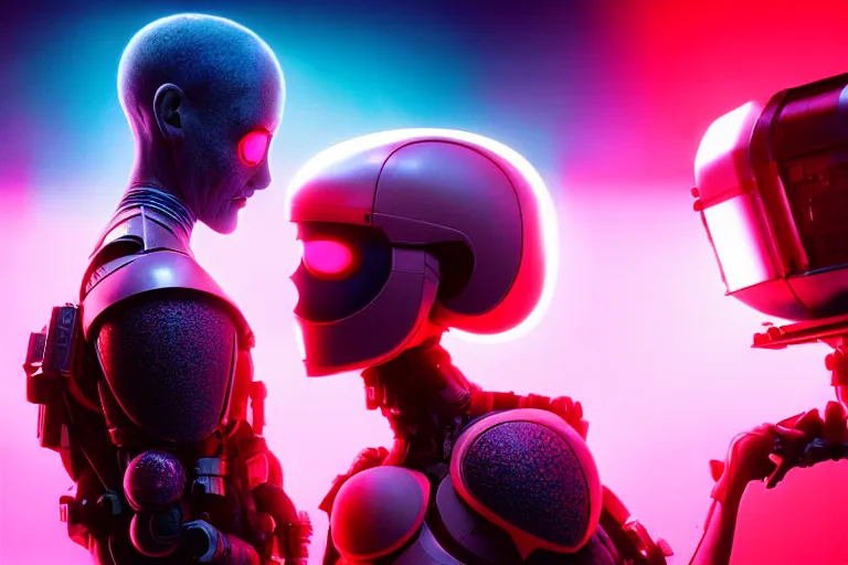 Image similar to vfx film, love death and robots, flat color profile low - key lighting award winning photography arri alexa cinematography, hyper real photorealistic cinematic, atmospheric cool colorgrade