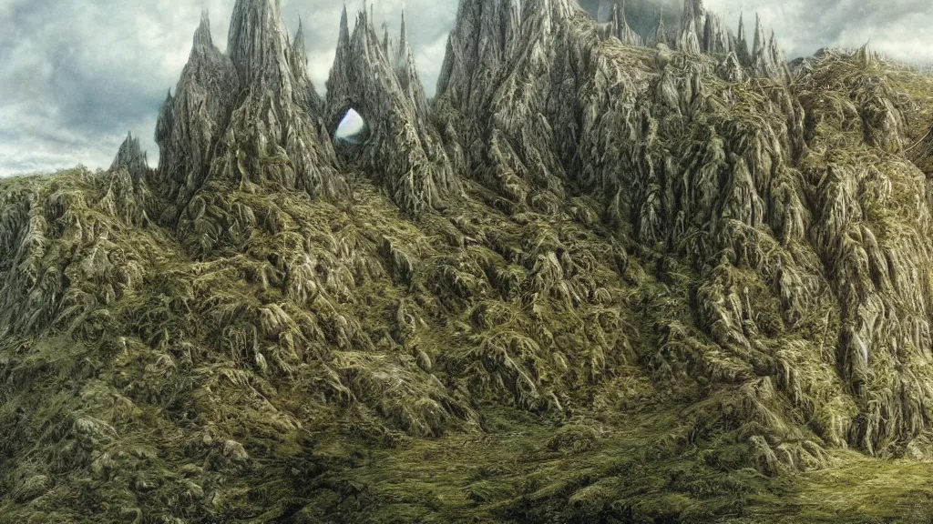 Image similar to lord of the rings scenery, by alan lee, intricate, lord of the rings calendar, smooth, detailed terrain, oil painting, high detail, trending artstation, concept art, matte painting