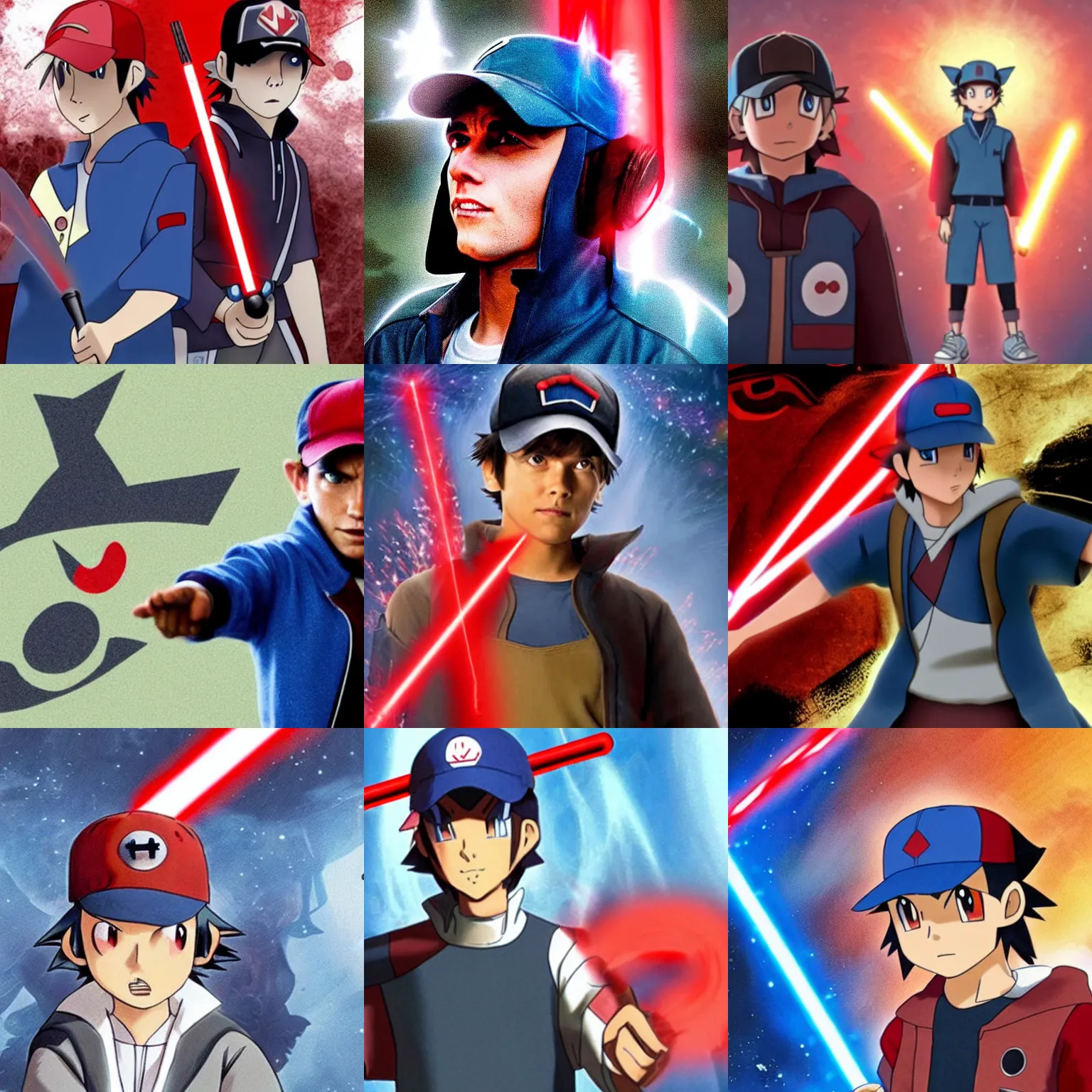 Prompt: ash ketchum the pokemon trainer as a sith lord in the new star wars film