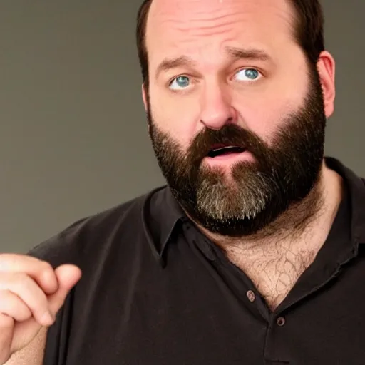 Image similar to Tom Segura looking disgusted