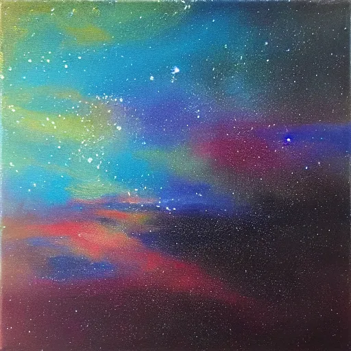 Image similar to “galaxy sky oil on canvas”