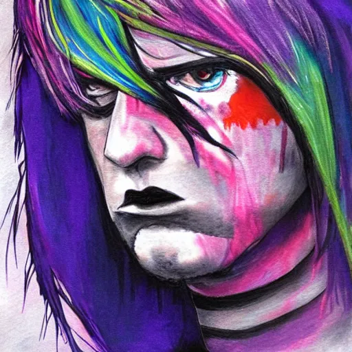 Image similar to emo scene girl donald trump, art by michael miller