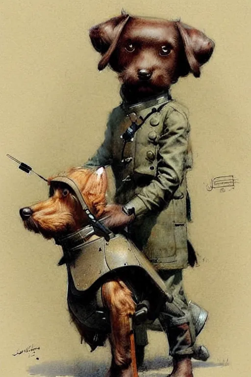 Image similar to (((((1950s boy and his robot box shaped k9 dog. muted colors.))))) by Jean-Baptiste Monge !!!!!!!!!!!!!!!!!!!!!!!!!!!