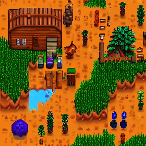 Image similar to isometric game 3d terrain stardew valley