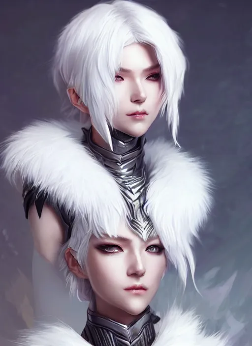 Prompt: fur - lined armor!!! beautiful and elegant white haired female!! gorgeous ayes!! character concept art, sharp focus, octane render! unreal engine 5! highly rendered!! trending on artstation!! detailed linework!! illustration by artgerm, wlop, krenz cushart and chie yoshii