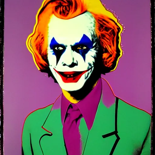 Prompt: Andy Warhol as the Joker