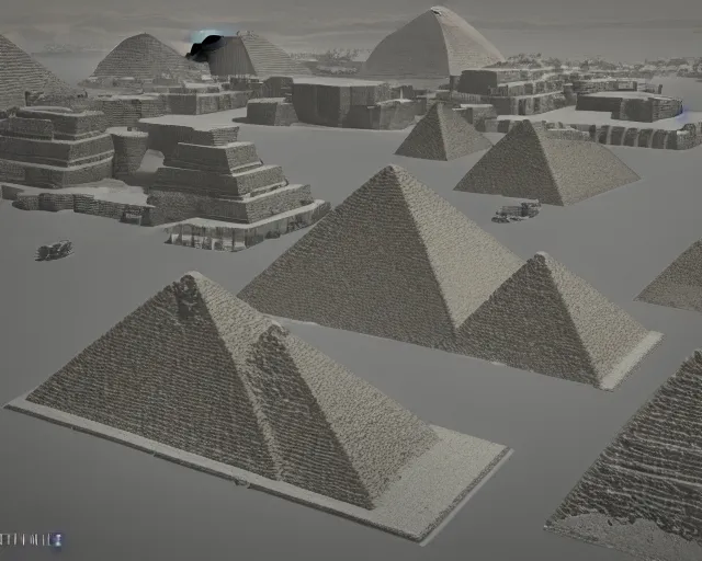 Image similar to pyramids of egypt, octane render, cgsociety, high detailed, 8 k, cinematic composition, detailed shading