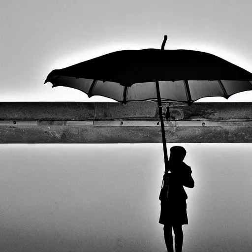 Image similar to an umbrella, award winning black and white photography