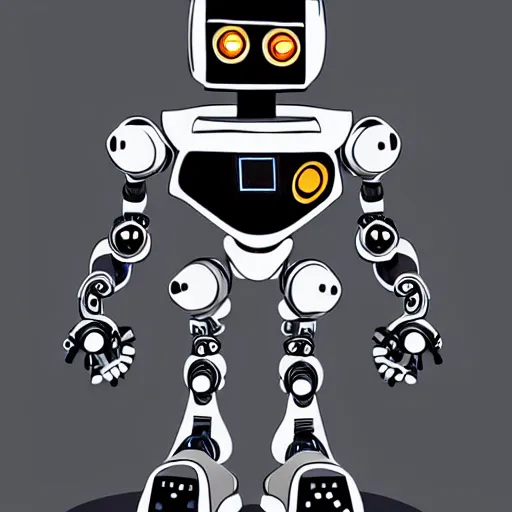 Image similar to A robot illustrated by Brosmind