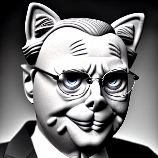 Image similar to anthropomorphic cat donald rumsfeld, photo, detailed, 4 k