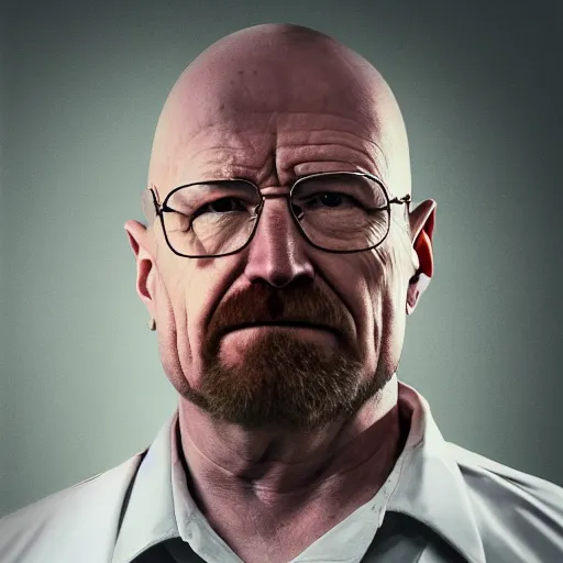 Prompt: portrait, high resolution, gabe newell as walter white on dirt road