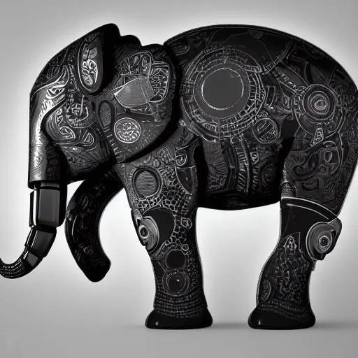 Image similar to a robotic android elephant, photorealistic